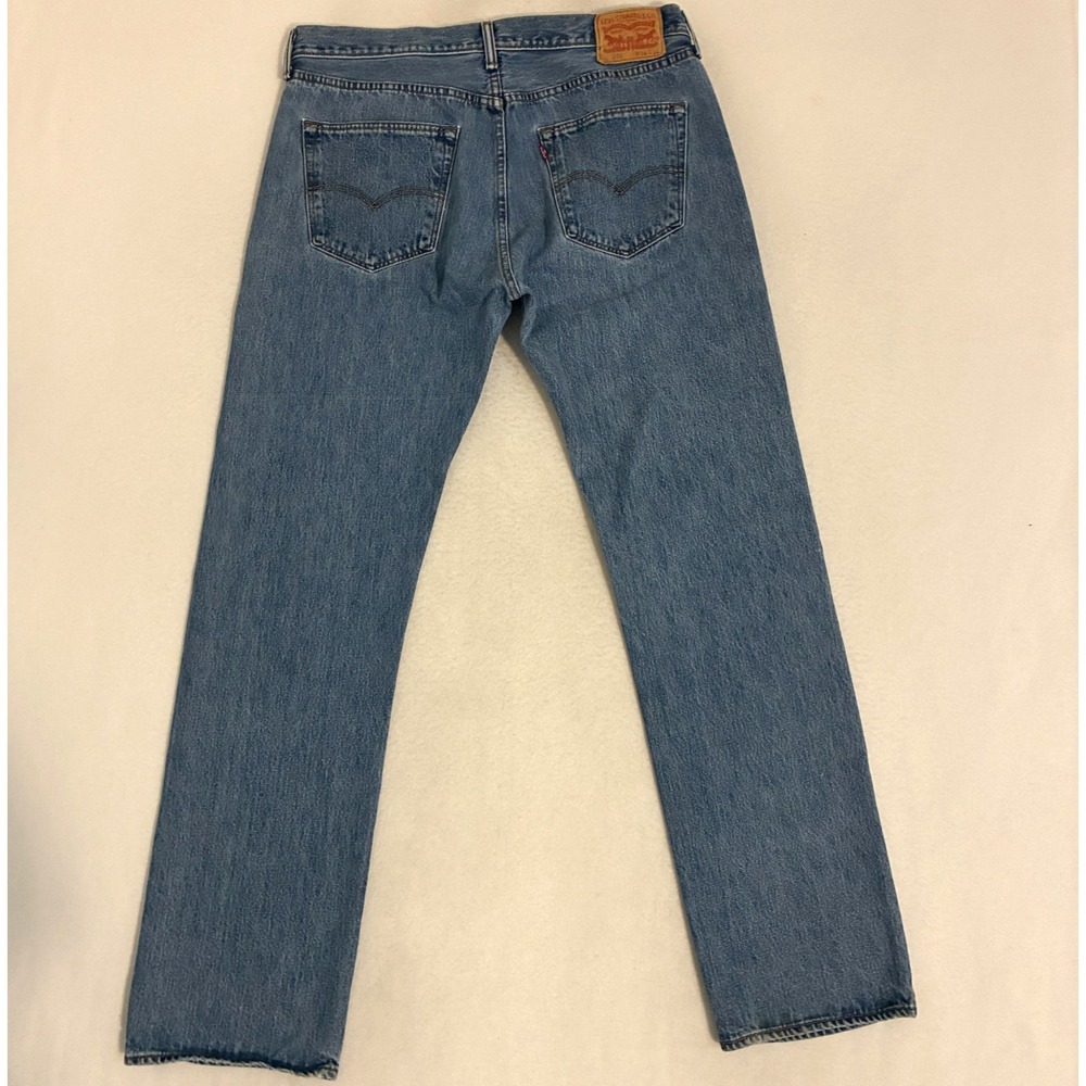 Levis 501 Jeans Mens 36x34 Medium Wash Denim Button Fly‎ Straight Leg Work Pants